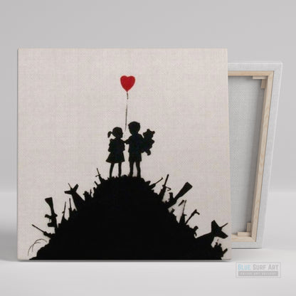 Banksy Kids On Guns Street Art Handmade Oil Painting on Canvas