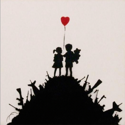 Banksy Kids On Guns Street Art Handmade Oil Painting on Canvas 3