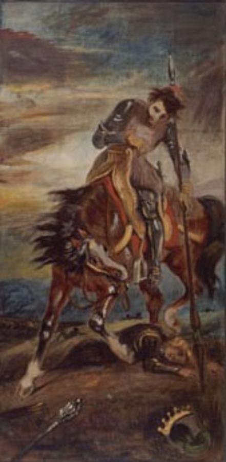King Rodrigo by Eugène Delacroix Reproduction Painting by Blue Surf Art