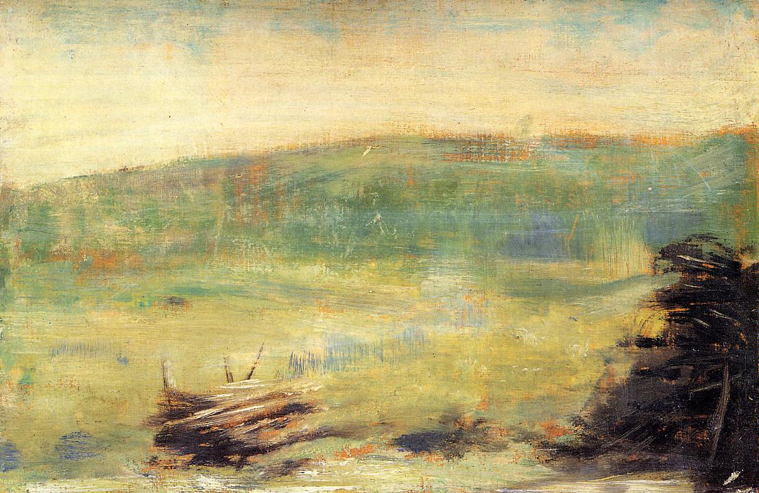 Landscape at Saint-Ouen by Georges Seurat Reproduction Painting by Blue Surf Art