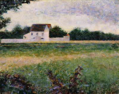 Landscape in the Ile-de-France by Georges Seurat Reproduction Painting by Blue Surf Art