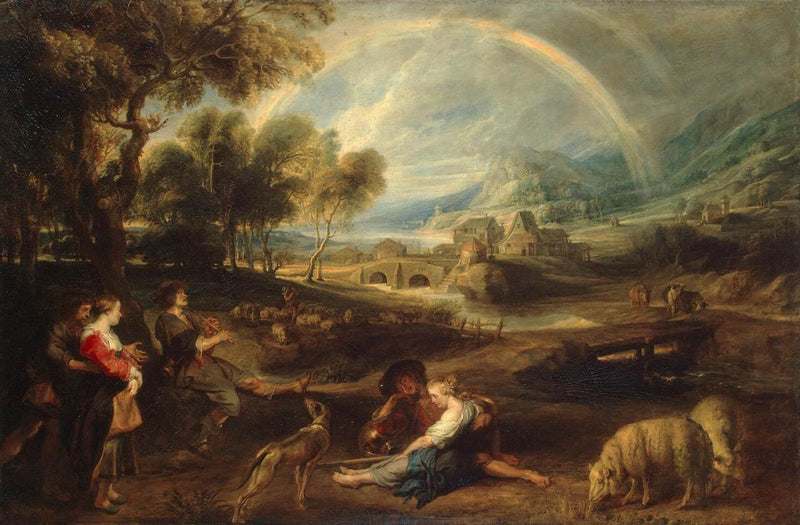 Landscape with a Rainbow by Peter Paul Rubens Reproduction Oil Painting on Canvas