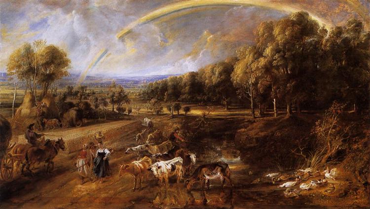 Landscape with a Rainbow by Peter Paul Rubens Reproduction Oil Painting on Canvas