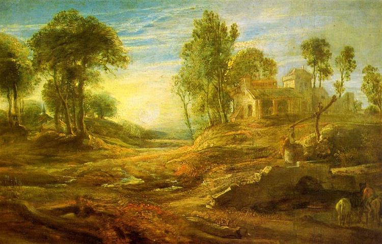 Landscape with a Watering Place by Peter Paul Rubens Reproduction Oil Painting on Canvas