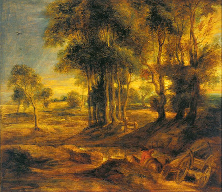 Landscape with the Carriage at the Sunset by Peter Paul Rubens Reproduction Oil Painting on Canvas