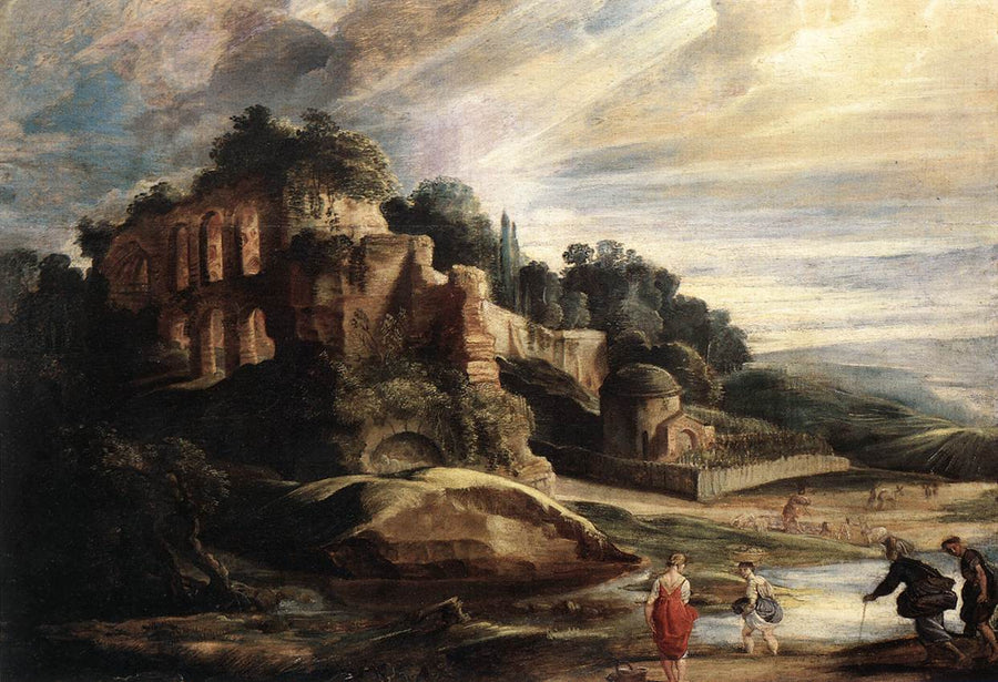 Landscape with the Ruins of Mount Palatine in Rome by Peter Paul Rubens Reproduction Oil Painting on Canvas