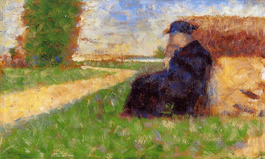 Large Figure in a Landscape by Georges Seurat Reproduction Painting by Blue Surf Art