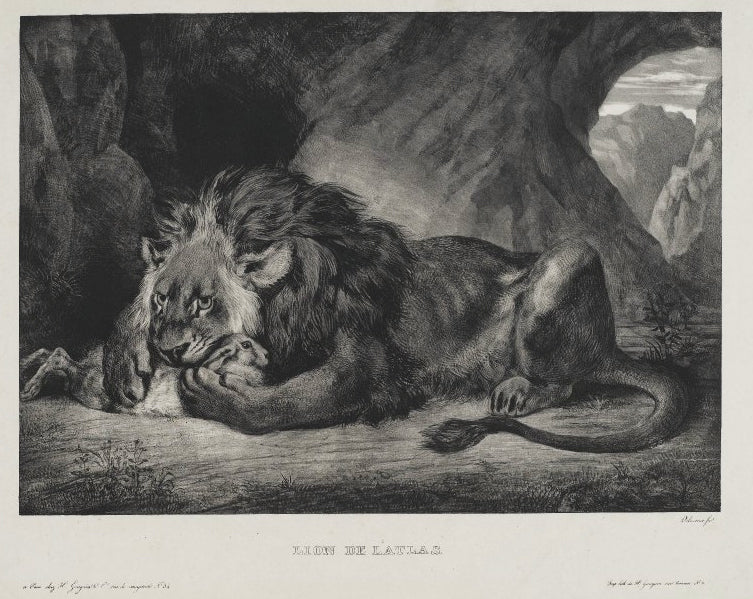 Lion of the Atlas by Eugène Delacroix Reproduction Painting by Blue Surf Art