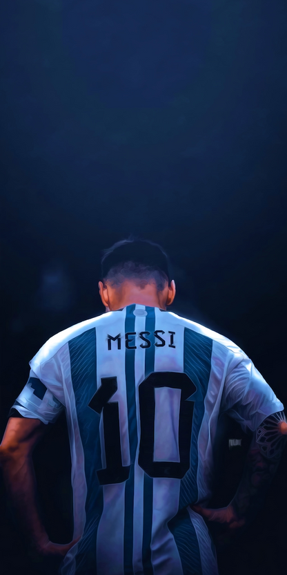 Lionel Messi no. 10 Wall Art Original Handmade Art Painting for Sale - Blue Surf Art