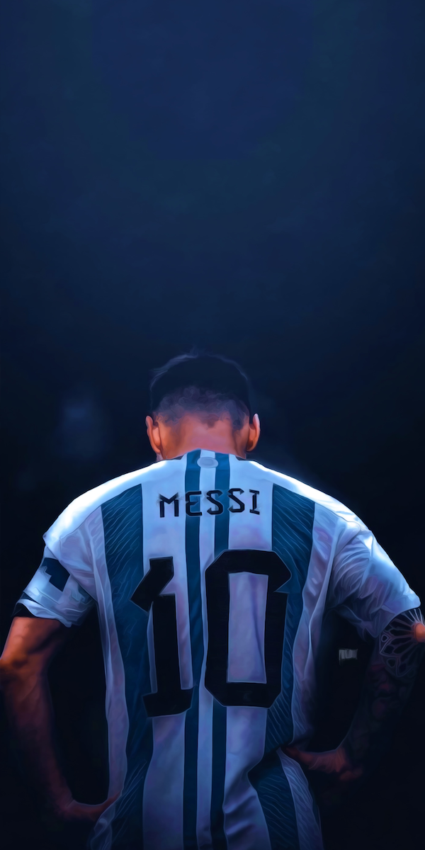 Lionel Messi no. 10 Wall Art Original Handmade Art Painting for Sale - Blue Surf Art