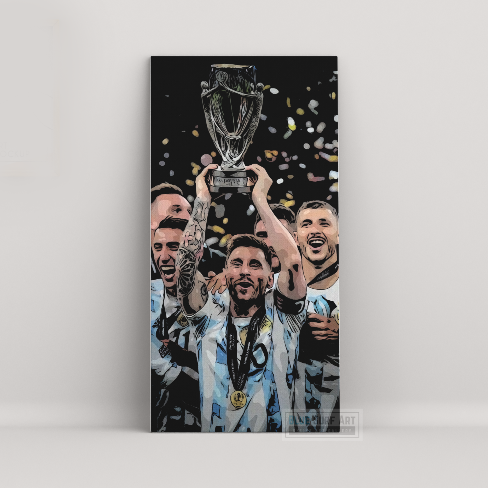Lionel Messi World Cup Champion Wall Art Original Handmade Art Painting for Sale