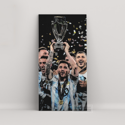 Lionel Messi World Cup Champion Wall Art Original Handmade Art Painting for Sale