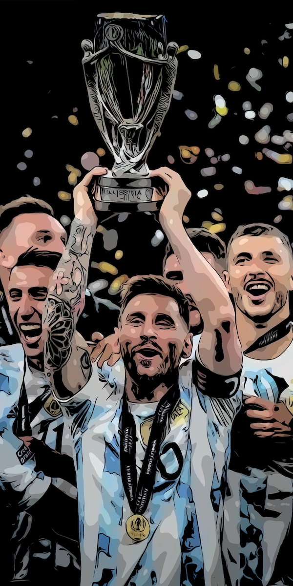Lionel Messi World Cup Champion Wall Art Original Handmade Art Painting for Sale