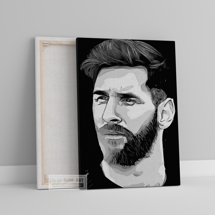Lionel Andrés Messi Side Portrait Wall Art Original Handmade Art Painting for Sale