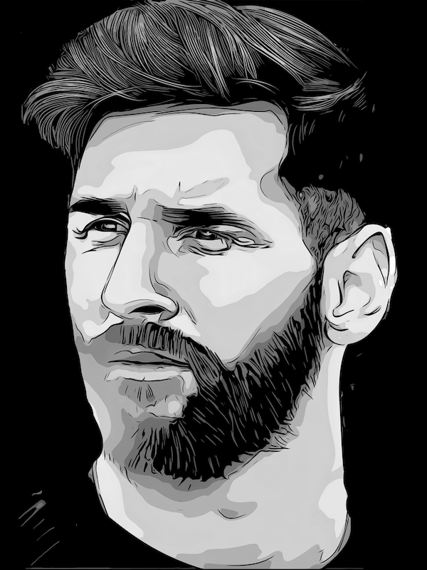 Lionel Andrés Messi Side Portrait Wall Art Original Handmade Art Painting for Sale