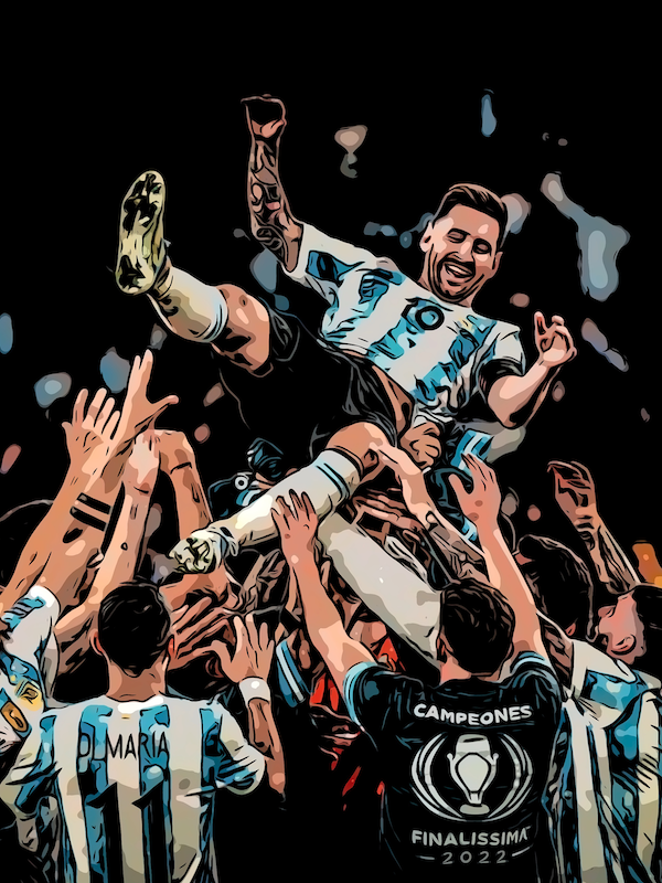 Lionel Andrés Messi World Cup Champion Wall Art Original Handmade Art Painting for Sale