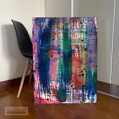 Multi Colour Buddha Portrait in Abstract Style Wall Art