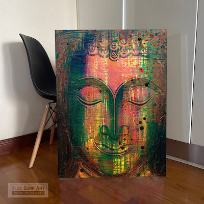 Multi Colour Abstract Buddha Portrait Wall Art