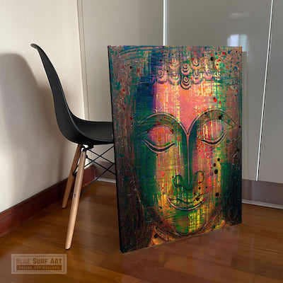 Multi Colour Abstract Buddha Portrait Wall Art