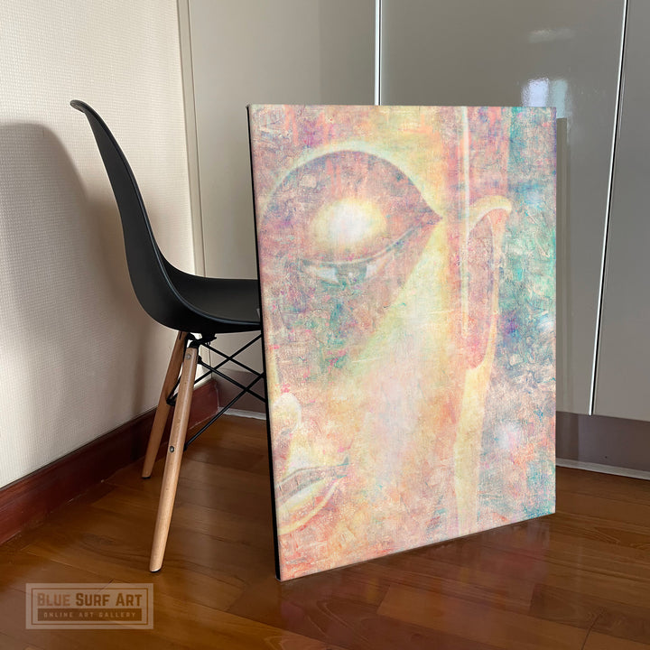 Modern Buddha Portrait in Abstract Style Wall Art