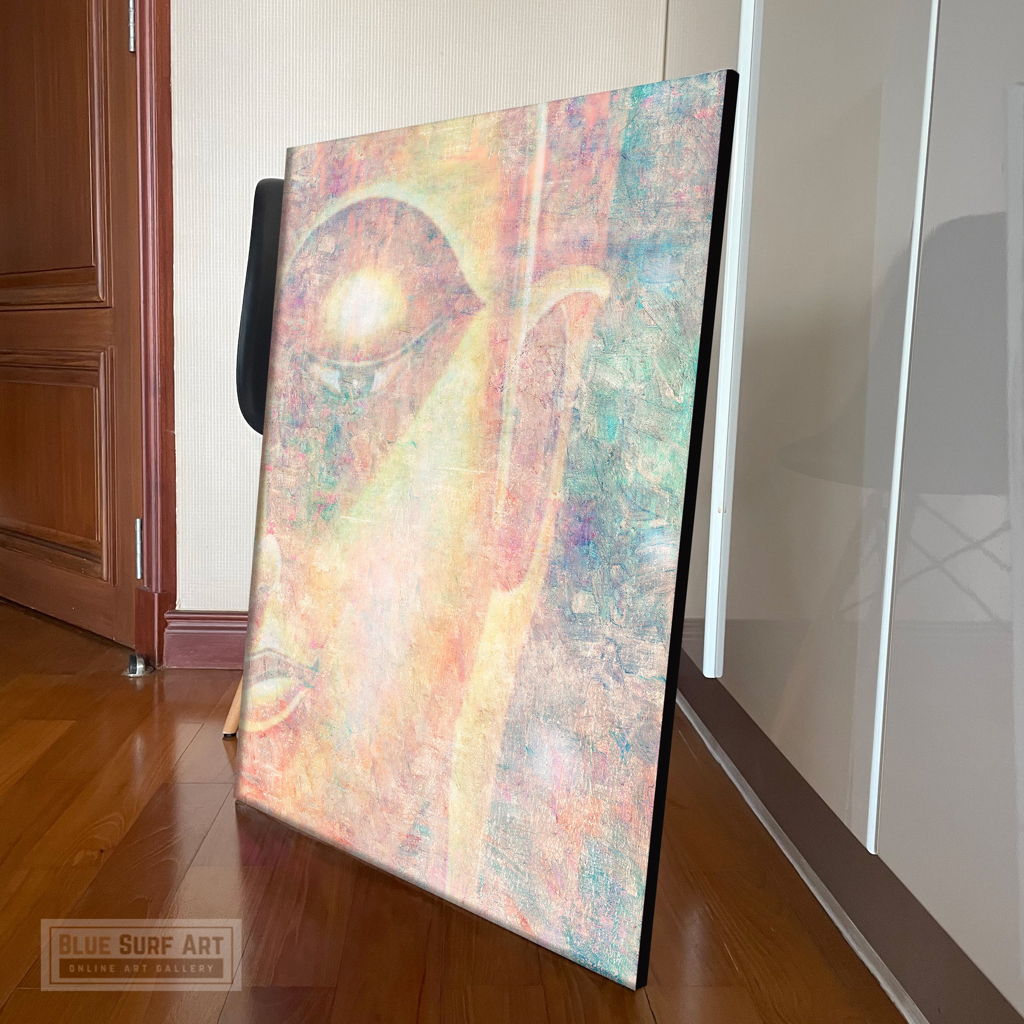 Modern Buddha Portrait in Abstract Style Wall Art