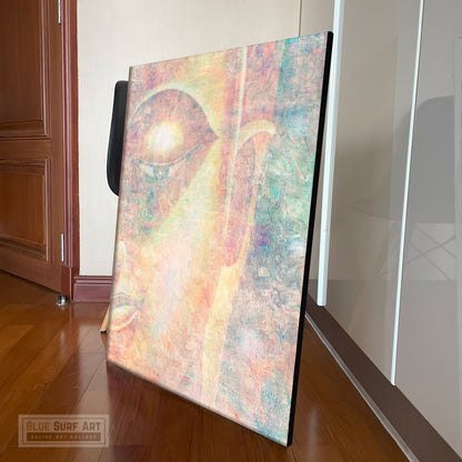 Modern Buddha Portrait in Abstract Style Wall Art