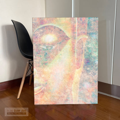Modern Buddha Portrait in Abstract Style Wall Art