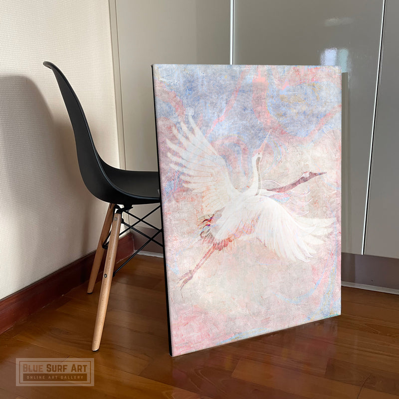 Asian Wall Art Decor, Cranes canvas art - showcase