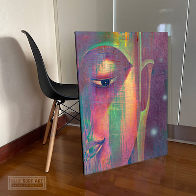 Multi Colour Buddha Portrait in Abstract Style