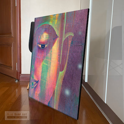 Multi Colour Buddha Portrait in Abstract Style