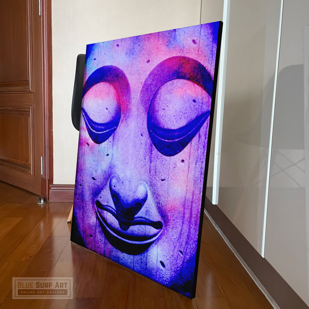 Buddha Asian Art with Purple Colour Tone