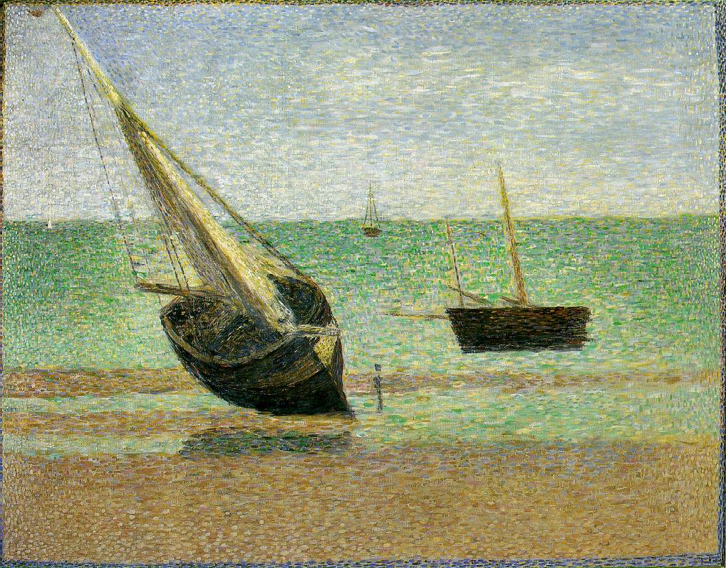 Low Tide at Grandcamp by Georges Seurat Reproduction Painting by Blue Surf Art
