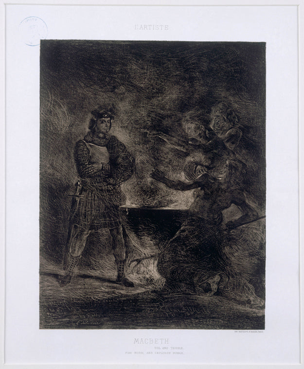 Macbeth and the Witches by Eugène Delacroix Reproduction Painting by Blue Surf Art