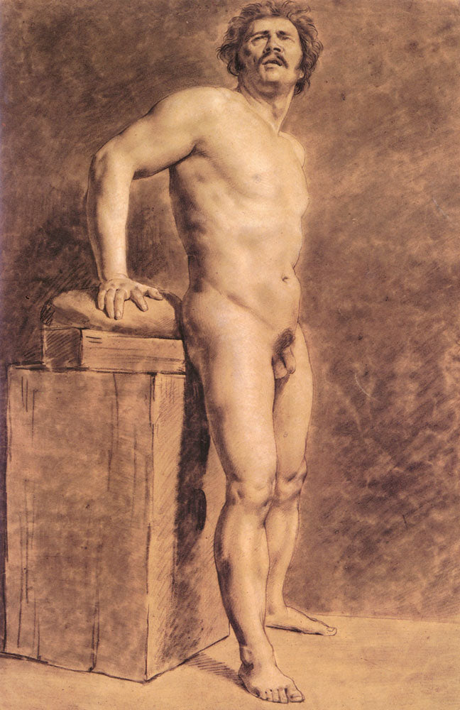 Male Academy Figure by Eugène Delacroix Reproduction Painting by Blue Surf Art