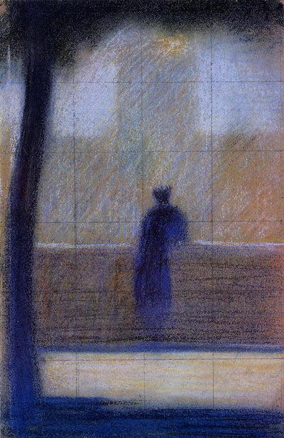 Man leaning on a parapet by Georges Seurat Reproduction Painting by Blue Surf Art