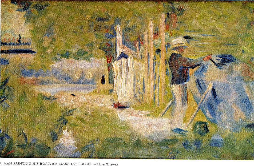 Man Painting his Boat by Georges Seurat Reproduction Painting by Blue Surf Art