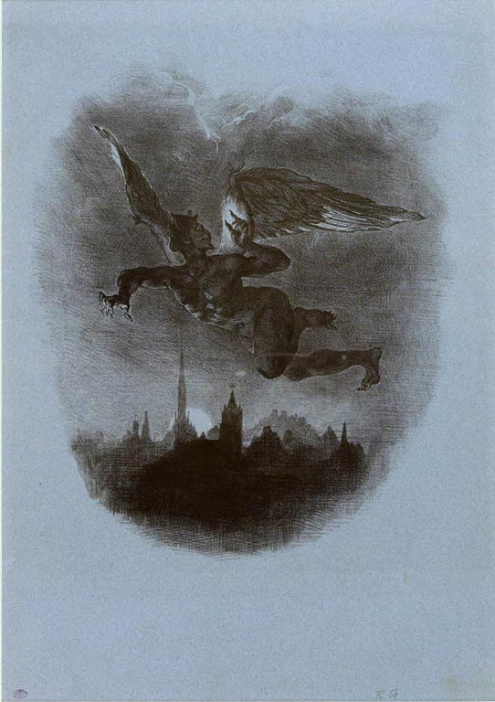 Mephistopheles Aloft by Eugène Delacroix Reproduction Painting by Blue Surf Art