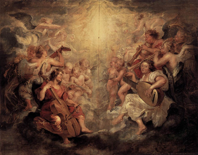 Music Making Angels by Peter Paul Rubens Reproduction Oil Painting on Canvas
