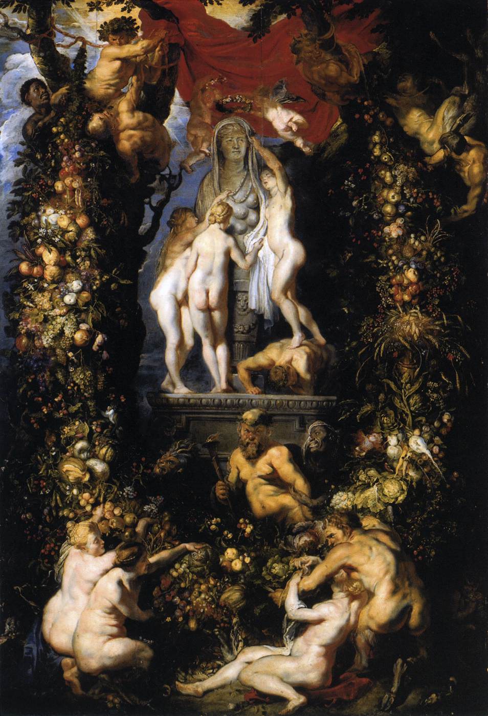 Nature Adorning the Three Graces by Peter Paul Rubens Reproduction Oil Painting on Canvas