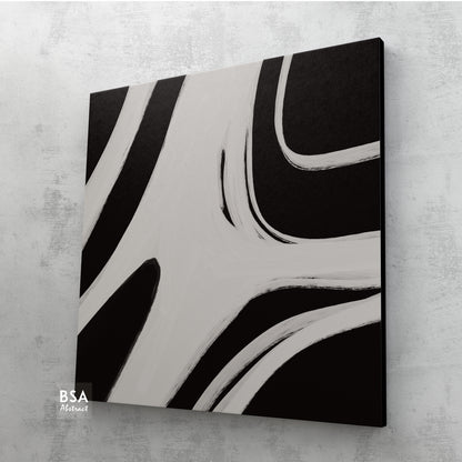 Minimalist Black & White Modern Abstract Wall Art - Fora #4. Large Abstract Painting, Modern Abstract Painting, oil hand painting, office wall art, original abstract, textured art
