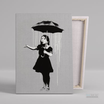 Nola Banksy Raining Girl 2008 Wall Art, Reproduction 100% Handmade Art