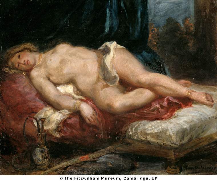 Odalisque by Eugène Delacroix Reproduction Painting by Blue Surf Art