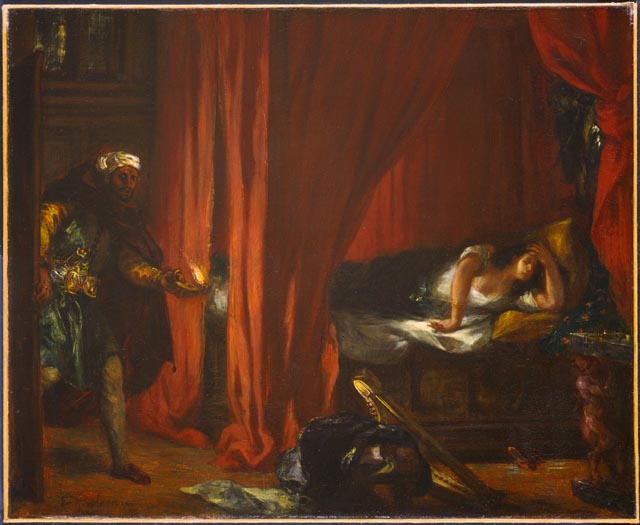Othello and Desdemona by Eugène Delacroix Reproduction Painting by Blue Surf Art