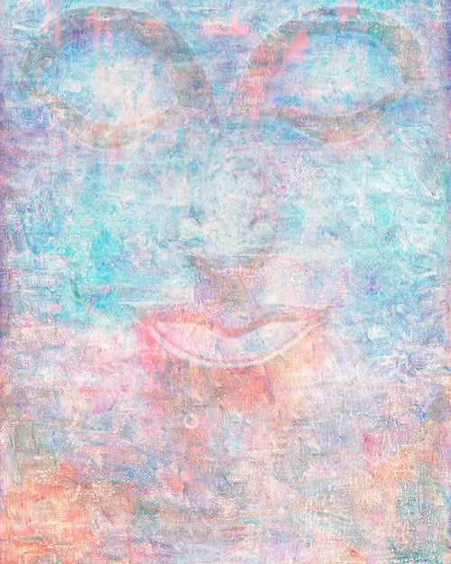 Pastel Modern Buddha Portrait in Abstract Style Wall Art by Blue Surf Art