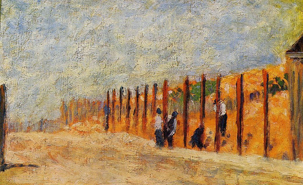 Peasants Driving Stakes by Georges Seurat Reproduction Painting by Blue Surf Art