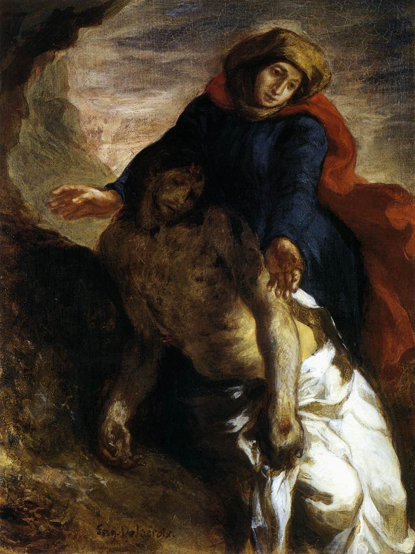 Pietà by Eugène Delacroix Reproduction Painting by Blue Surf Art
