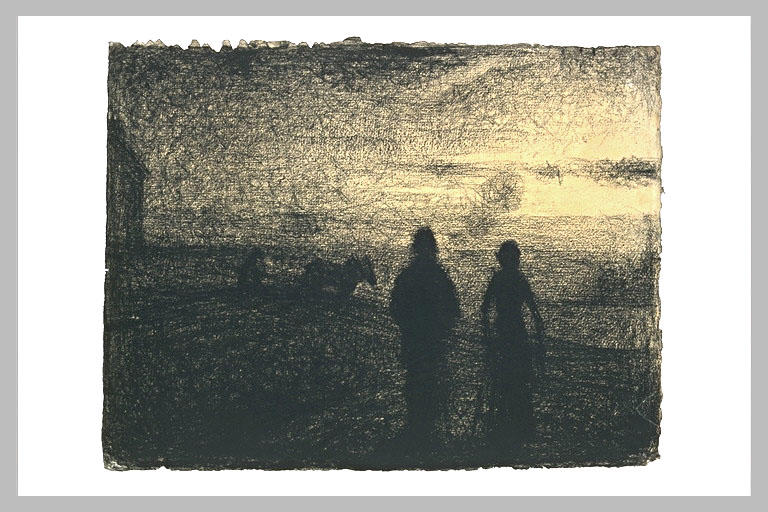 Ploughing by Georges Seurat Reproduction Painting by Blue Surf Art