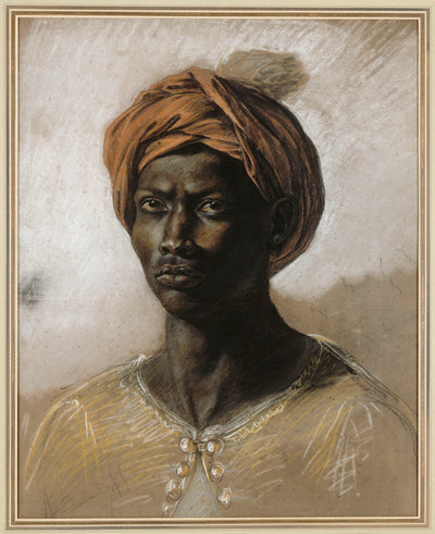 Portrait of a Turk in a Turban by Eugène Delacroix Reproduction Painting by Blue Surf Art