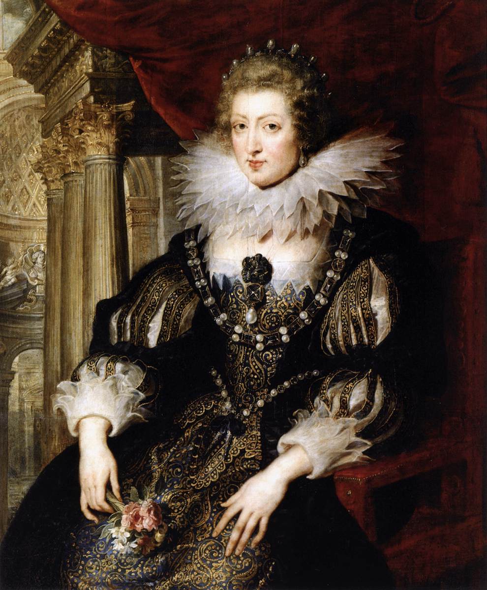Portrait of Anne of Austria by Genii by Peter Paul Rubens Reproduction Oil Painting on Canvas