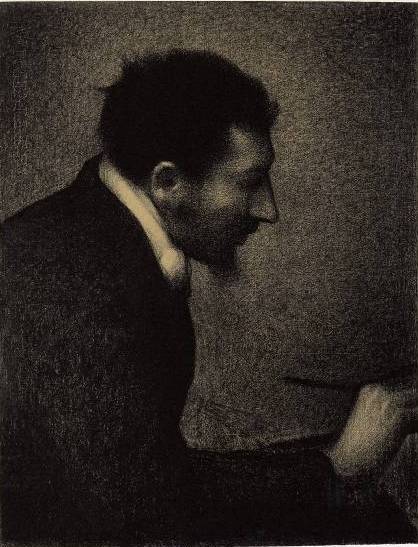 Portrait of Edmond-François Aman-Jean by Georges Seurat Reproduction Painting by Blue Surf Art